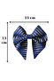 Back to School Elegant and Stylish Handmade Navy Blue Linen Bow Clip - 3