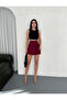 Women's Shorts/Skirt with Pleated Zipper Closure Trendy Model - 5