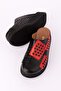Genuine Leather Laser Cut Padded Sole Daily Slippers Mlk.3229 - 3