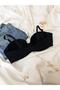3-Piece Gathered Underwire Non-Padded Bra (Black-White-Skin) - 8
