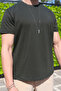 Men's Khaki Regular Lycra Single Jersey Fabric 100% Cotton Crew Neck Short Sleeve T-Shirt - 6