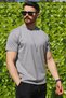 Men's Gray Flexible 100% Cotton Fabric Relaxed Fit Short Sleeve T-Shirt