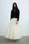 Cream Rose Pleated Skirt - 8