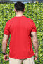 Men's Red Flexible 100% Cotton Fabric Relaxed Fit Short Sleeve T-Shirt - 5
