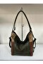 Khaki Piece Color Women's Shoulder and Backpack