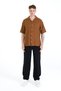 Relax Fit Relaxed Fit Short Sleeve Linen Blended Apaj Collar Sports Men's Shirt - 2