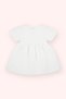 Baby Girl Round Neck White Dress with Zipper Detail on the Back - 3