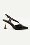 Luxury Black Matte Women's Heeled Shoes with Gold Detail, Stylish and Elegant for Daily & Special Occasion Combinations - 5