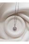 Silver Color Zircon Stone Round Baguette Model Necklace - Steel Zircon Stone Round Baguette Model Necklace - 6