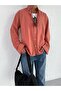 Men's relax fit casual cut thin shirt brick - 5