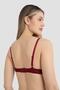 Women's Unfilled Underwire 3 Piece Bra Burgundy White Black - 3