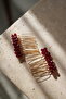 2 Pieces Crystal Beaded Gold Mini Comb Buckle, Engagement-Wedding Hair Accessory, 4 cm