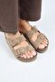 Alexa Women's Leather Genuine Leather Double Buckle Platform Mink Slippers - 3