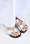 Anjelic Croco Women's Genuine Leather Double Buckle Silver Slippers - 3