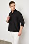 Premium Men's Long Sleeve Woven Black Shirt Ls-19830 - 5