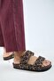 (Vina 2 Leopard) Women's Genuine Leather Double Velcro Mink Slippers - 6