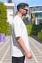 Men's White Combed Cotton 10% Cotton Oversize Relaxed Cut Short Sleeve T-Shirt - 4