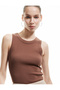 Halter Neck Ribbed Slim Fit Crop Women's Tank Top
