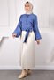 Indigo Waist Tie Shirt - 3