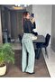 Black Transparent Wide Collar Long Sleeve Women's Blouse - 4