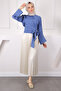 Indigo Waist Tie Shirt - 4