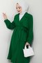 Summer Double Breasted Collar Trench Coat Double Suit Emerald Green Hm2703 - 6