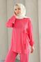 Lacing Detailed Suit Fuchsia - 2