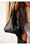 Vintage Genuine Leather and Suede Women Shoulder Bag