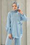 Lacing Detailed Suit Baby Blue - 2