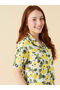 Blue Petite Shirt Collar Floral Women's Pajamas Set - 4