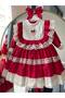 Princess Model Red Girl's Guipure Detailed Vintage Special Design Baby Evening Dress + Buckle - 4