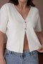 Women's V Neck Short Sleeve Heart Button Knitwear Cardigan - 3