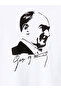 White Crew Neck Ataturk Printed Girl's T-Shirt - 4