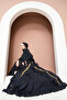 Gold Flounces Luxury Clothing Abaya Special Handcrafted Stylish and Elegant Model Gold Lace Processing - 7