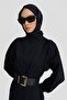 Navy Blue 25Y4612 Sleeve Pleated Judge Collar Tunic - 4