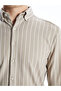 Nevavm Slim Fit Long Sleeve Striped Men's Shirt with Difference - 3
