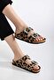 New Season Stone Buckle Slippers Double Buckle Leopard Valeriiastock - 4