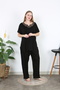 Women's Black Collar Detail Lycra Large Size Tunic - 4