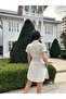Women's Cream Gabardine Belted Dress - 6