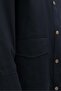 Black-Big Pocket Judge Collar Lycra Jacket - 5