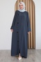 Flat Anthracite Ferace with Sequin Pattern - 5