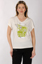 V-Neck Short Sleeve Minimalist Women's T-Shirt - Casual - 3