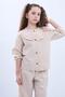 Wide leg seasonal girl's linen suit beige - 4