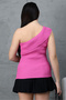 Asymmetrical Cross Madonna Collar Sleeveless Ribbed Summer Knitwear Blouse - 2