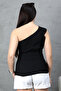 Asymmetrical Cross Madonna Collar Sleeveless Ribbed Summer Knitwear Blouse - 2