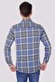 Blue Gray Checkered Slimfit Lumberjack Men's Shirt with Gift Box - 6