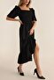 Giped Square Collar Wrap Fabric Women's Dress - 2