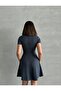 Women's Anthracite Soft Fabric Mini Dress with Waist Fitting - 6