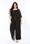 Women's Large Size Black Lace Detailed Jumpsuit 65N19614 - 3