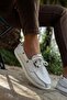 Men's White Seasonal Linen Shoes - 4